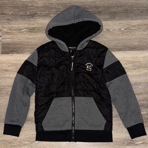 Kenneth Cole Kids Black and Gray Zip-Up Winter Coat NWOT